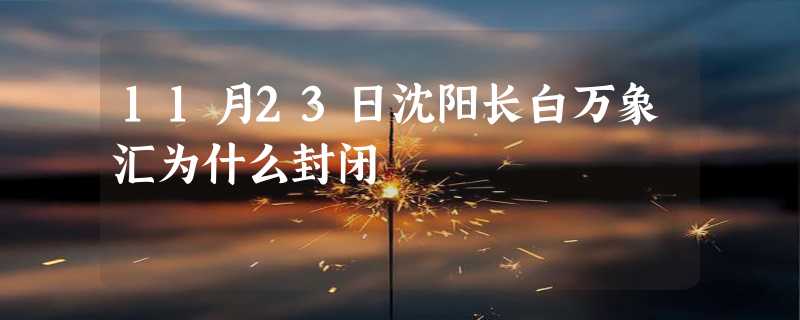 11月23日沈阳长白万象汇为什么封闭