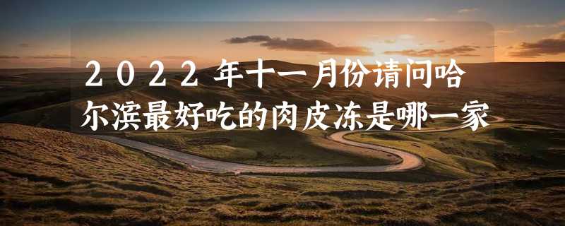 2022年十一月份请问哈尔滨最好吃的肉皮冻是哪一家